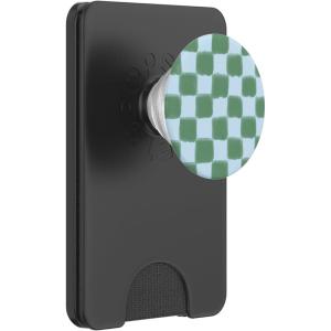 PopSockets Phone Grip – Blue Green Checker PopSockets PopGrip for MagSafe(Magnetic PopWallet)