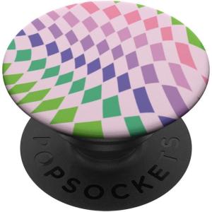 PopSockets Phone Grip – Checker Wavy Lavender PopSockets PopGrip for MagSafe(Adhesive PopGrip)