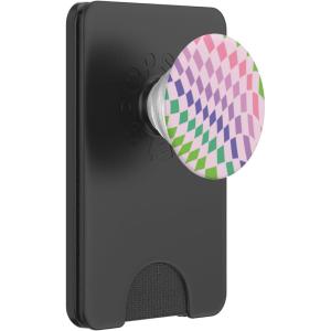 PopSockets Phone Grip – Checker Wavy Lavender PopSockets PopGrip for MagSafe(Magnetic PopWallet)