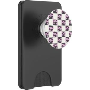 PopSockets Phone Grip – Pink & Black Bow Checker PopSockets PopGrip for MagSafe(Magnetic PopWallet)