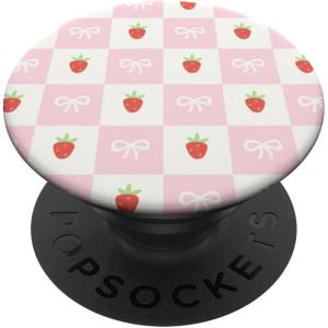 PopSockets Phone Grip – Strawberry Checker PopSockets PopGrip for MagSafe(Adhesive PopGrip)