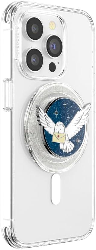 imagePopSockets Phone Grip for MagSafe Secure Magnetic Phone Grip amp Stand HandsFree Kickstand Wireless Charging Compatible Harry Potter Enamel Deathly HallowsEnamel Hedwig