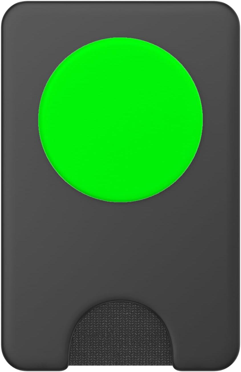 imagePopSockets Phone Grip with Expanding Kickstand Neon Green PopSockets Adhesive PopGripMagnetic PopWallet