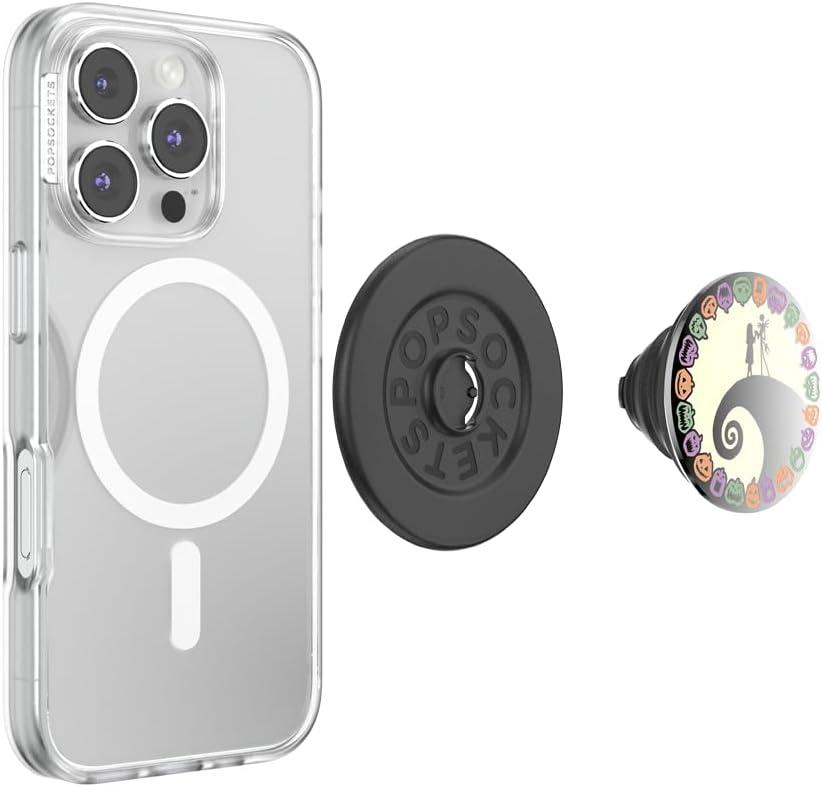 imagePopSockets Phone Grip with Expanding Kickstand Adhesive Grip Nightmare Before Christmas Nightmare IconEnamel Scary Love Dusk