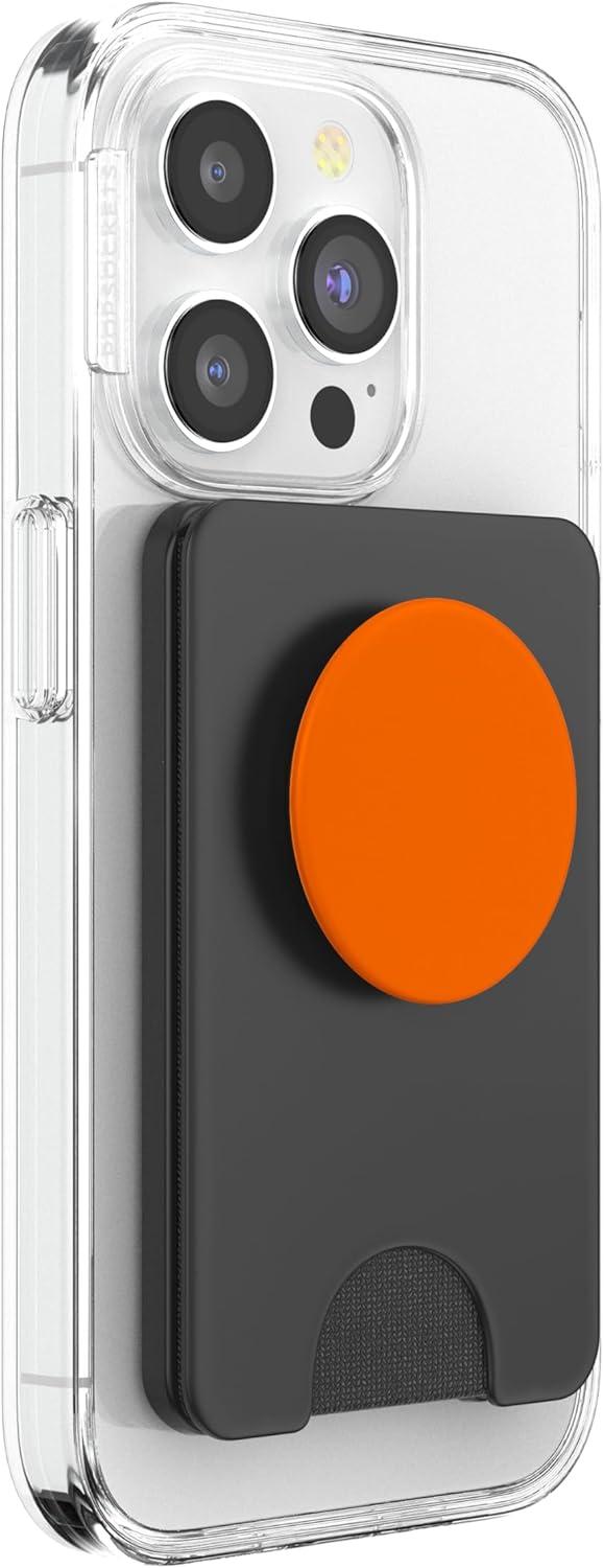 imagePopSockets Phone Grip with Kickstand Bright Orange PopSockets Adhesive PopGripMagnetic PopWallet