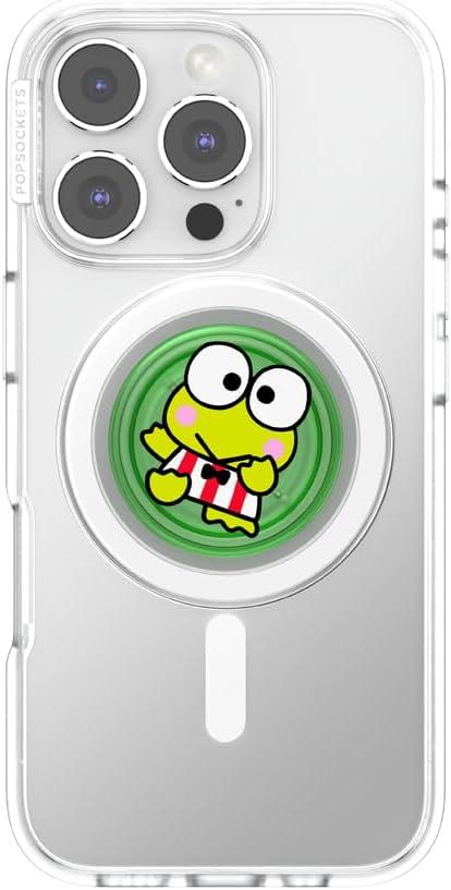 imagePopSockets Round Phone Grip Compatible with MagSafe Adapter Ring Included Phone Holder Wireless Charging Compatible Sanrio Dancing KeroppiDancing Keroppi