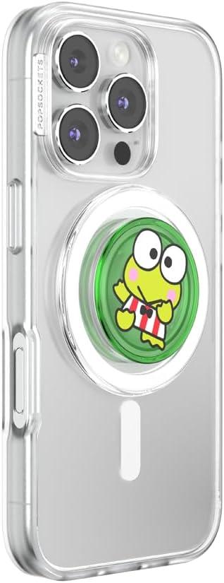 imagePopSockets Round Phone Grip Compatible with MagSafe Adapter Ring Included Phone Holder Wireless Charging Compatible Sanrio Dancing KeroppiDancing Keroppi