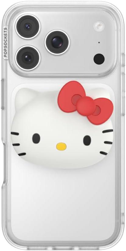 imagePopSockets Round Phone Grip Compatible with MagSafe Adapter Ring Included Phone Holder Wireless Charging Compatible Sanrio Dancing KeroppiPopOut Hello Kitty Adhesive