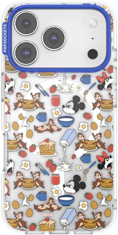 imagePopSockets iPhone 14 Case with MagSafe Phone Case for iPhone 14 Grip Sold Separately Wireless Charging Compatible Mod Mickey amp MinnieMickeys Breakfast Buffet