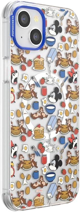 imagePopSockets iPhone 14 Case with MagSafe Phone Case for iPhone 14 Grip Sold Separately Wireless Charging Compatible Mod Mickey amp MinnieMickeys Breakfast Buffet