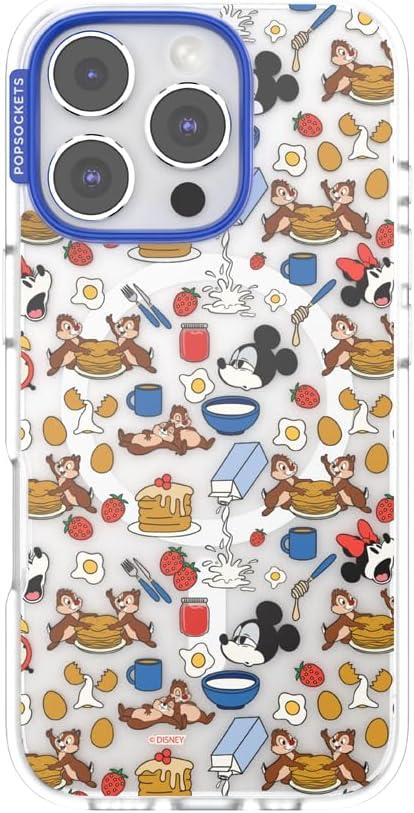 imagePopSockets iPhone 14 Case with MagSafe Phone Case for iPhone 14 Grip Sold Separately Wireless Charging Compatible Mod Mickey amp MinnieMickeys Breakfast Buffet