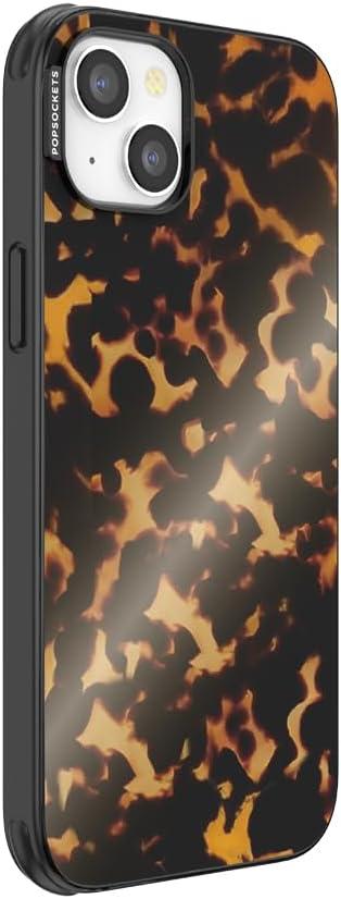 imagePopSockets iPhone 14 Plus Case with MagSafe Phone Case for iPhone 14 Plus Grip Sold Separately Wireless Charging Compatible Tortoiseshell