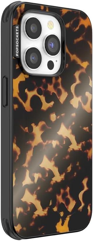 imagePopSockets iPhone 14 Pro Case with MagSafe Phone Case for iPhone 14 Pro Grip Sold Separately Wireless Charging Compatible Tortoiseshell