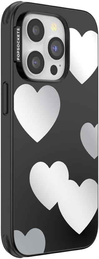 imagePopSockets iPhone 14 Pro Max Case with MagSafe Phone Case for iPhone 14 Pro Max Grip Sold Separately Wireless Charging Compatible Hearts ReflectionHearts Reflection