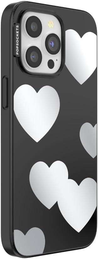 imagePopSockets iPhone 14 Pro Max Case with MagSafe Phone Case for iPhone 14 Pro Max Grip Sold Separately Wireless Charging Compatible Hearts ReflectionHearts Reflection