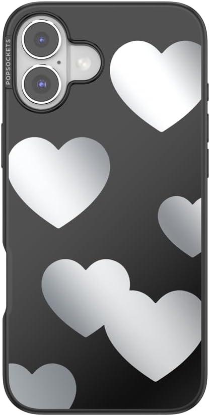 imagePopSockets iPhone 14 Pro Max Case with MagSafe Phone Case for iPhone 14 Pro Max Grip Sold Separately Wireless Charging Compatible Hearts ReflectionHearts Reflection