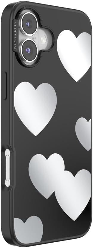 imagePopSockets iPhone 14 Pro Max Case with MagSafe Phone Case for iPhone 14 Pro Max Grip Sold Separately Wireless Charging Compatible Hearts ReflectionHearts Reflection