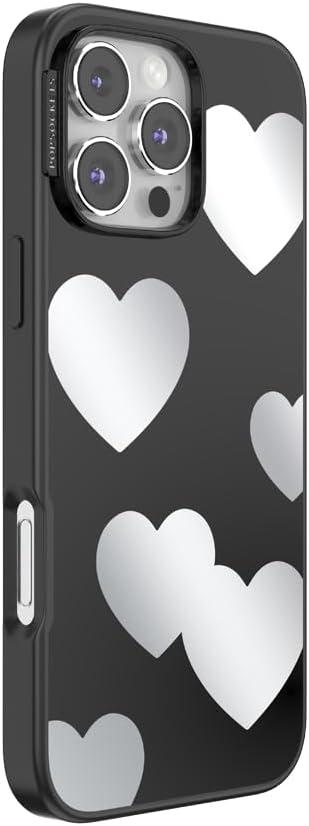 imagePopSockets iPhone 14 Pro Max Case with MagSafe Phone Case for iPhone 14 Pro Max Grip Sold Separately Wireless Charging Compatible Hearts ReflectionHearts Reflection