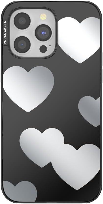 imagePopSockets iPhone 14 Pro Max Case with MagSafe Phone Case for iPhone 14 Pro Max Grip Sold Separately Wireless Charging Compatible Hearts ReflectionHearts Reflection