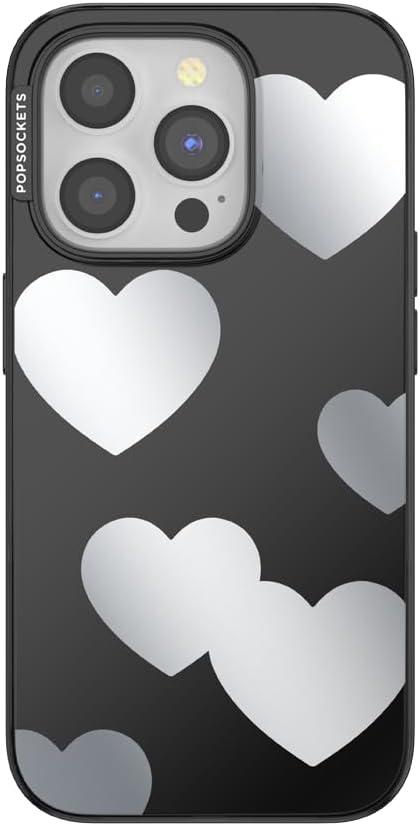 imagePopSockets iPhone 14 Pro Max Case with MagSafe Phone Case for iPhone 14 Pro Max Grip Sold Separately Wireless Charging Compatible Hearts ReflectionHearts Reflection