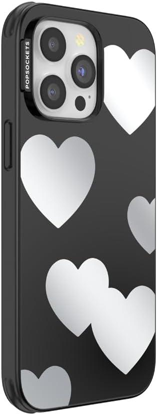 imagePopSockets iPhone 14 Pro Max Case with MagSafe Phone Case for iPhone 14 Pro Max Grip Sold Separately Wireless Charging Compatible Hearts ReflectionHearts Reflection