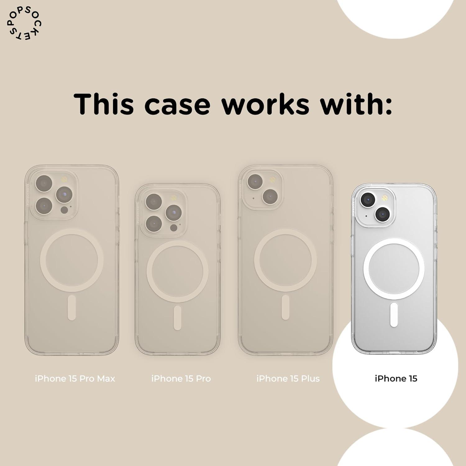 imagePopSockets iPhone 15 Case Compatible with MagSafe Phone Case for iPhone 15 Wireless Charging Compatible Case Only Cocoa UmberObsidian