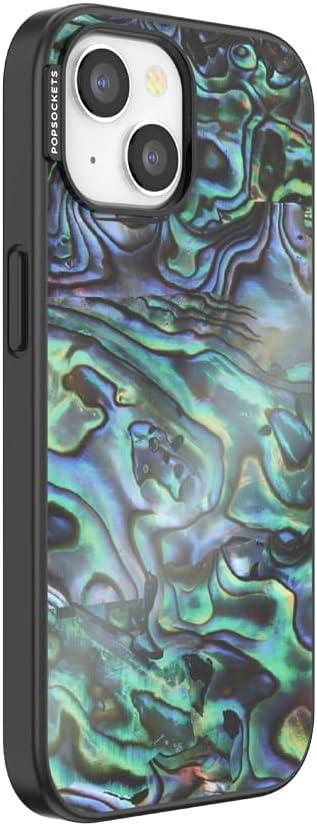 imagePopSockets iPhone 15 Case Compatible with MagSafe Phone Case for iPhone 15 Wireless Charging Compatible Case Only GinghamAlbalone