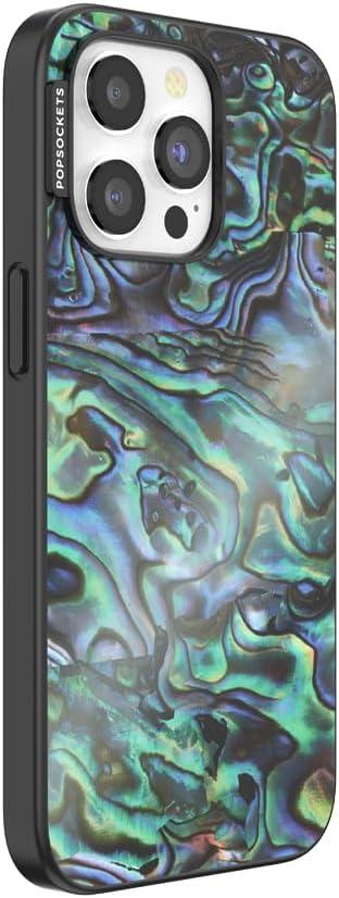 imagePopSockets iPhone 15 Case Compatible with MagSafe Phone Case for iPhone 15 Wireless Charging Compatible Case Only GinghamAlbalone