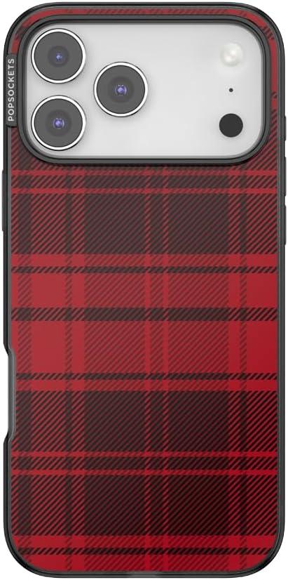 imagePopSockets iPhone 15 Case Compatible with MagSafe Phone Case for iPhone 15 Wireless Charging Compatible Case Only GinghamBuffalo Check