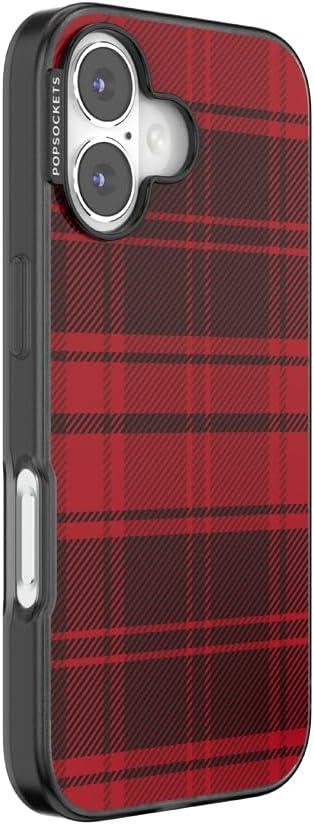 imagePopSockets iPhone 15 Case Compatible with MagSafe Phone Case for iPhone 15 Wireless Charging Compatible Case Only GinghamBuffalo Check