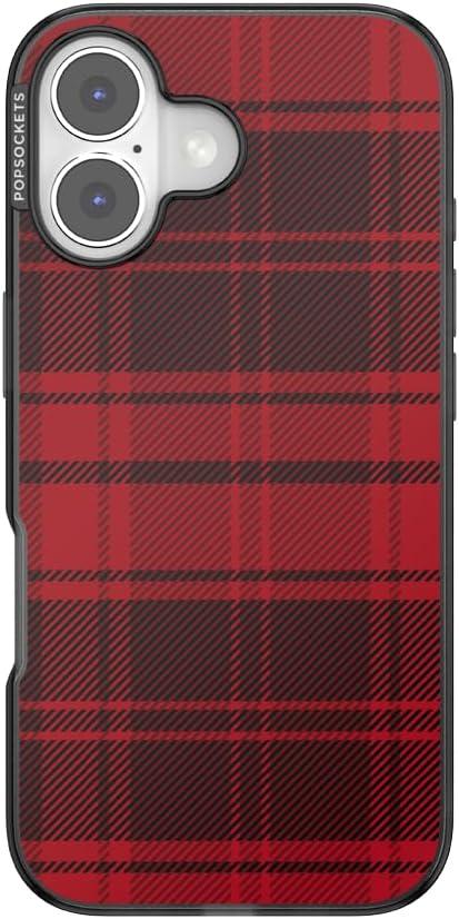 imagePopSockets iPhone 15 Case Compatible with MagSafe Phone Case for iPhone 15 Wireless Charging Compatible Case Only GinghamBuffalo Check