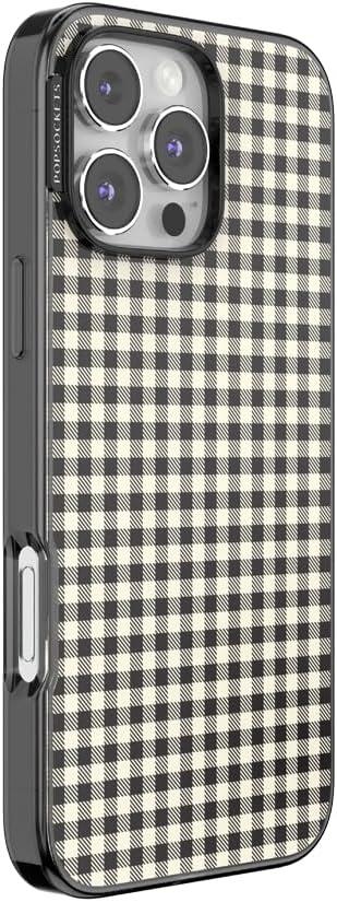 imagePopSockets iPhone 15 Case Compatible with MagSafe Phone Case for iPhone 15 Wireless Charging Compatible Case Only GinghamGingham