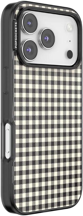 imagePopSockets iPhone 15 Case Compatible with MagSafe Phone Case for iPhone 15 Wireless Charging Compatible Case Only GinghamGingham