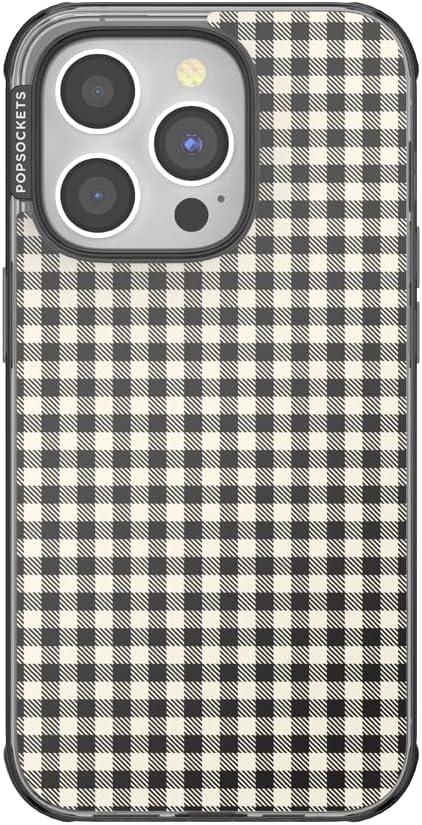 imagePopSockets iPhone 15 Case Compatible with MagSafe Phone Case for iPhone 15 Wireless Charging Compatible Case Only GinghamGingham