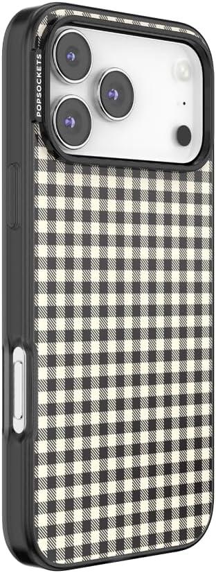 imagePopSockets iPhone 15 Case Compatible with MagSafe Phone Case for iPhone 15 Wireless Charging Compatible Case Only GinghamGingham