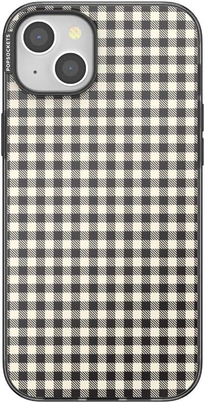 imagePopSockets iPhone 15 Case Compatible with MagSafe Phone Case for iPhone 15 Wireless Charging Compatible Case Only GinghamGingham
