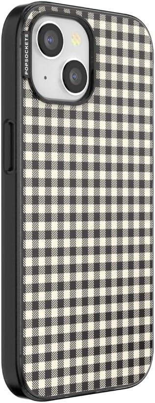 imagePopSockets iPhone 15 Case Compatible with MagSafe Phone Case for iPhone 15 Wireless Charging Compatible Case Only GinghamGingham