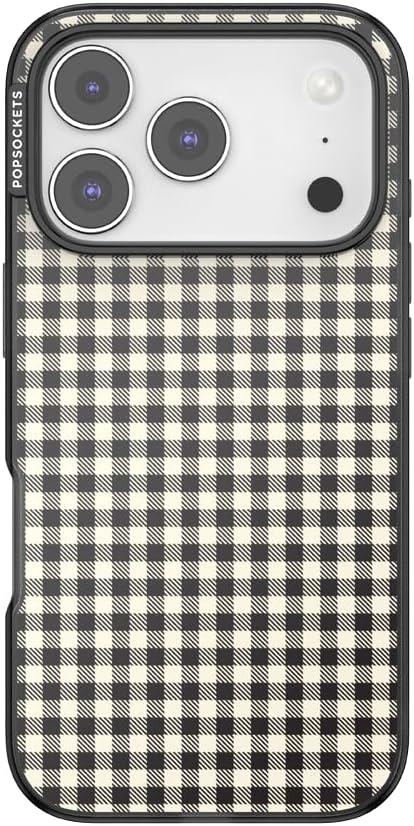imagePopSockets iPhone 15 Case Compatible with MagSafe Phone Case for iPhone 15 Wireless Charging Compatible Case Only GinghamGingham