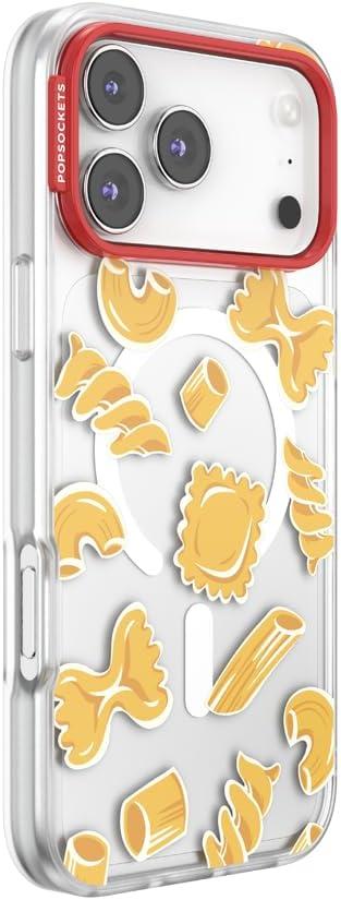 imagePopSockets iPhone 15 Case Compatible with MagSafe Phone Case for iPhone 15 Wireless Charging Compatible Case Only GinghamPasta Pasta