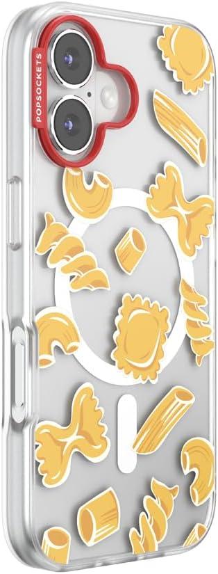 imagePopSockets iPhone 15 Case Compatible with MagSafe Phone Case for iPhone 15 Wireless Charging Compatible Case Only GinghamPasta Pasta