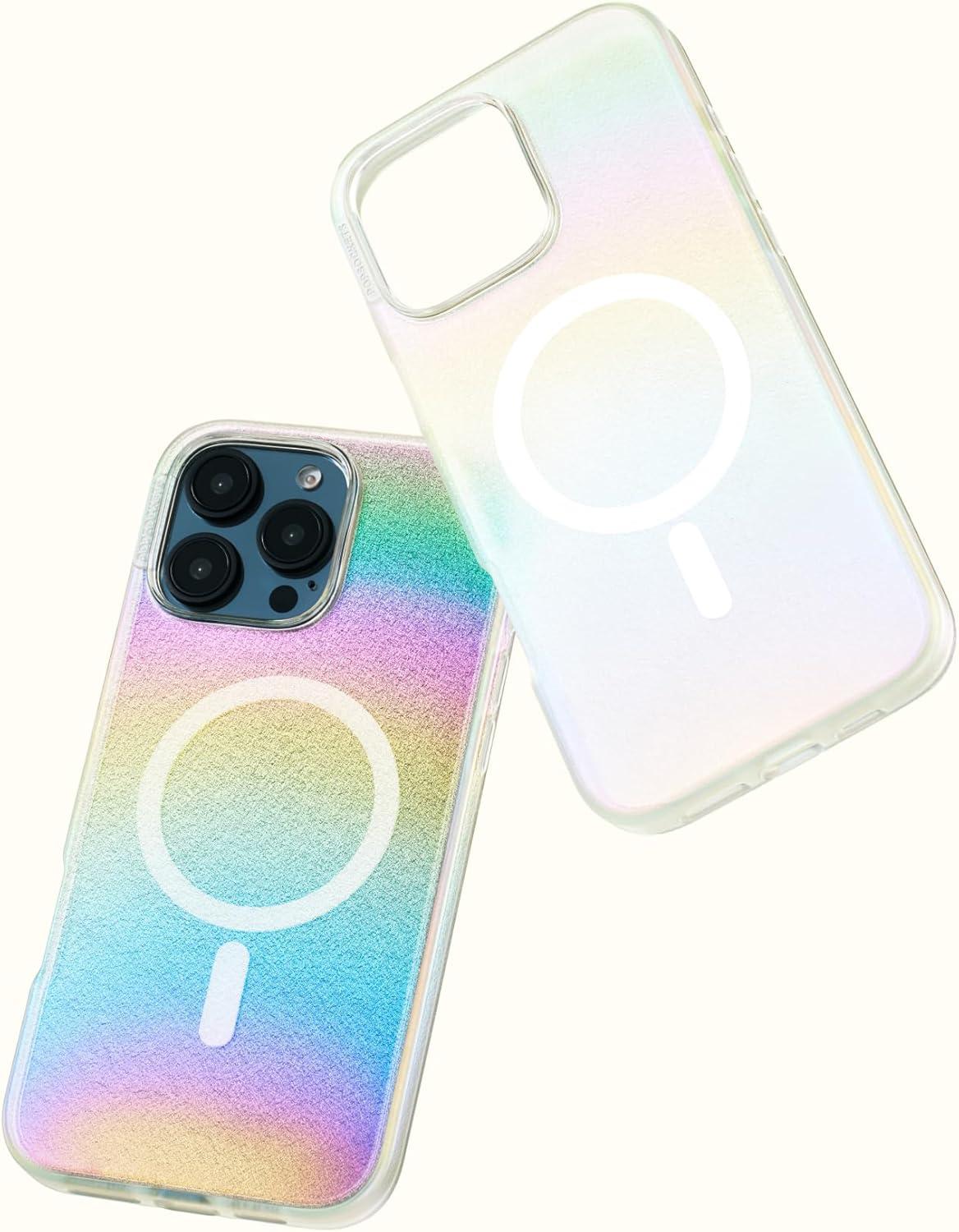 imagePopSockets iPhone 15 Plus Case Compatible with MagSafe Phone Case for iPhone 15 Plus Wireless Charging Compatible Case Only LatteShimmer