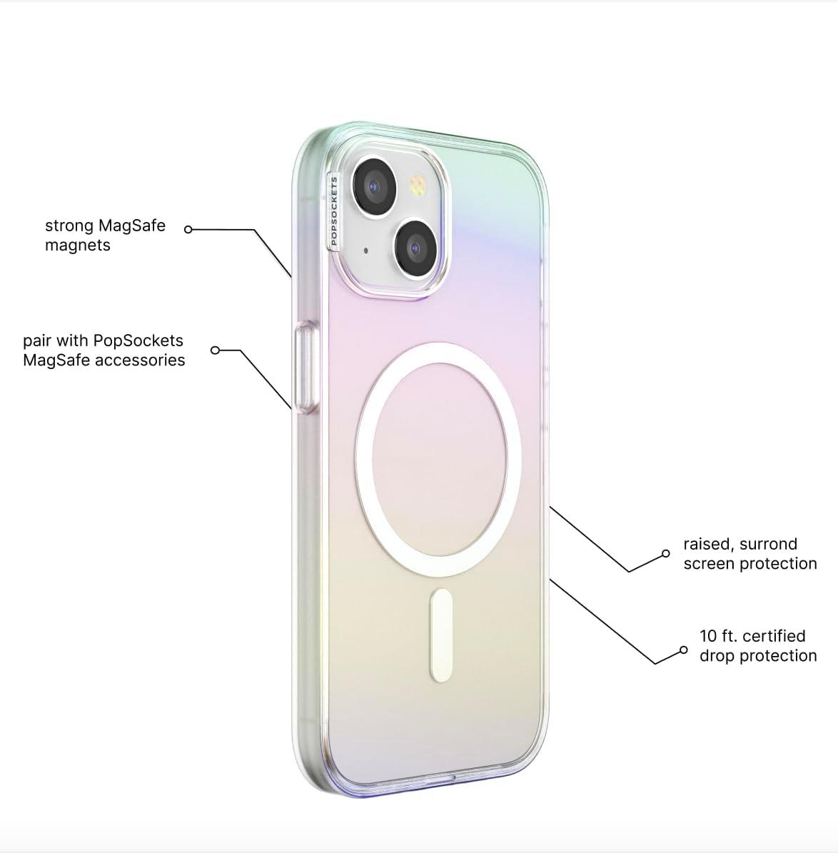 imagePopSockets iPhone 15 Plus Case Compatible with MagSafe Phone Case for iPhone 15 Plus Wireless Charging Compatible Case Only LatteShimmer