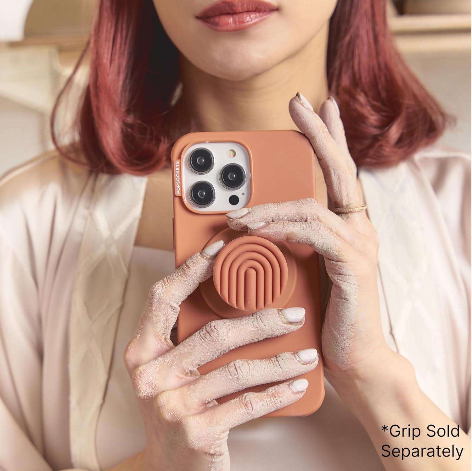 imagePopSockets iPhone 15 Plus Case Compatible with MagSafe Phone Case for iPhone 15 Plus Wireless Charging Compatible Case Only LatteTerraCotta