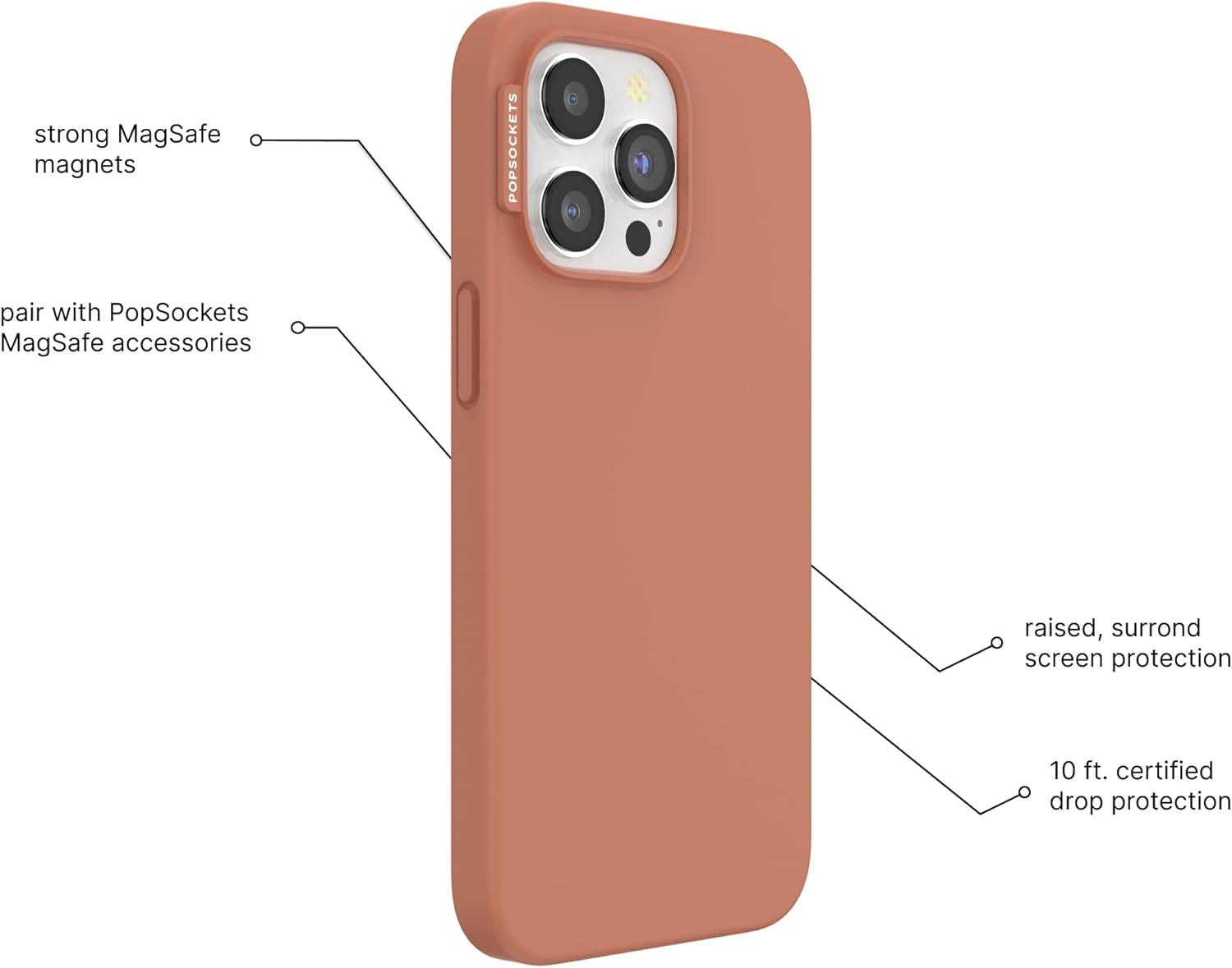 imagePopSockets iPhone 15 Plus Case Compatible with MagSafe Phone Case for iPhone 15 Plus Wireless Charging Compatible Case Only LatteTerraCotta