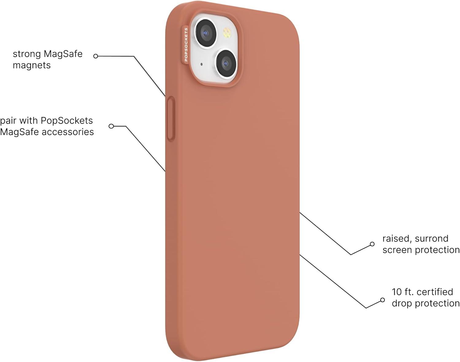 imagePopSockets iPhone 15 Plus Case Compatible with MagSafe Phone Case for iPhone 15 Plus Wireless Charging Compatible Case Only LatteTerraCotta