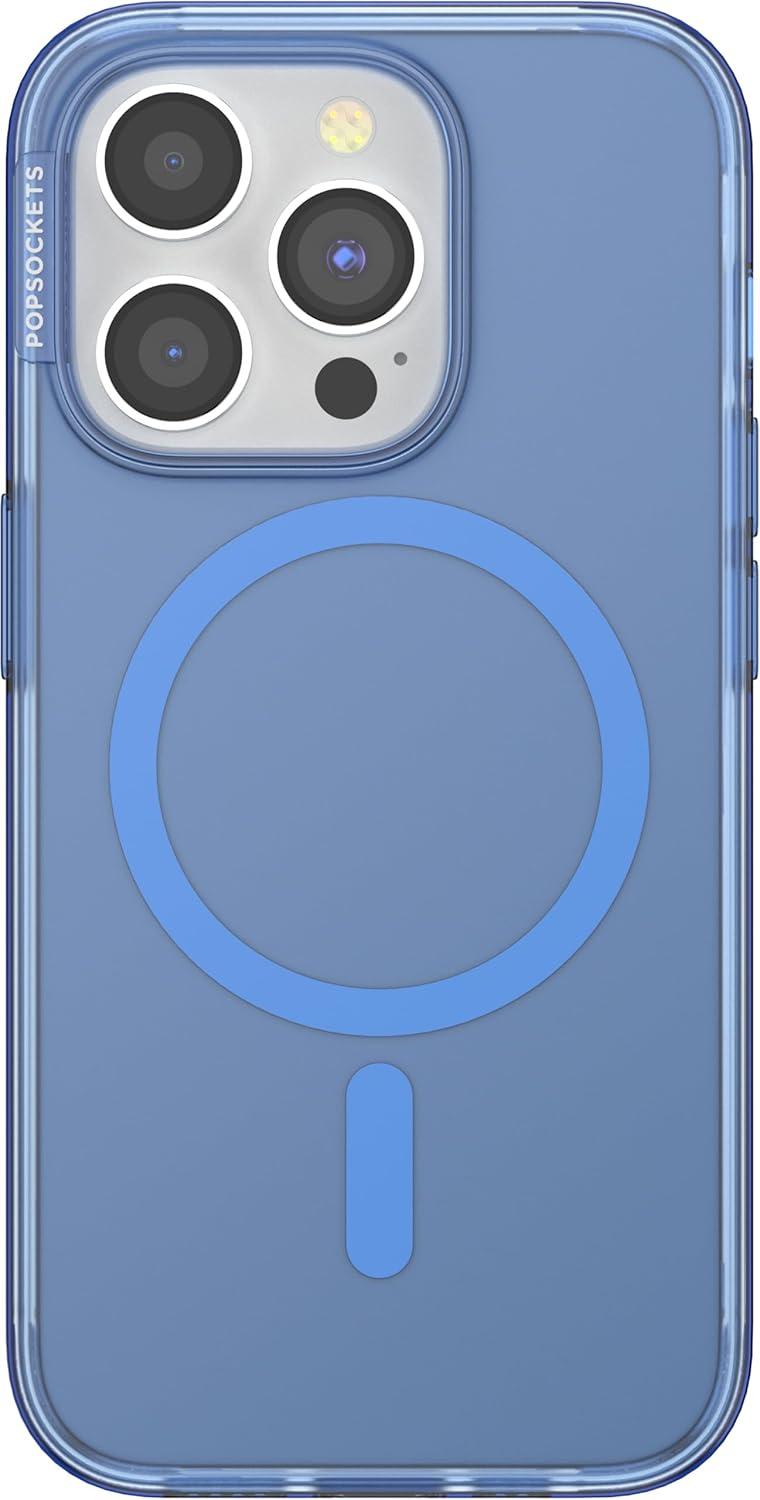imagePopSockets iPhone 15 Plus Case Compatible with MagSafe Phone Case for iPhone 15 Plus Wireless Charging Compatible Case Only LatteVermeer Blue