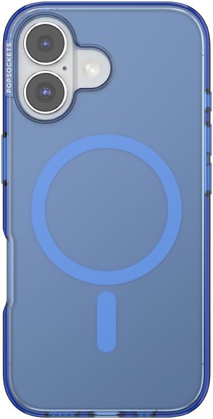 imagePopSockets iPhone 15 Plus Case Compatible with MagSafe Phone Case for iPhone 15 Plus Wireless Charging Compatible Case Only LatteVermeer Blue