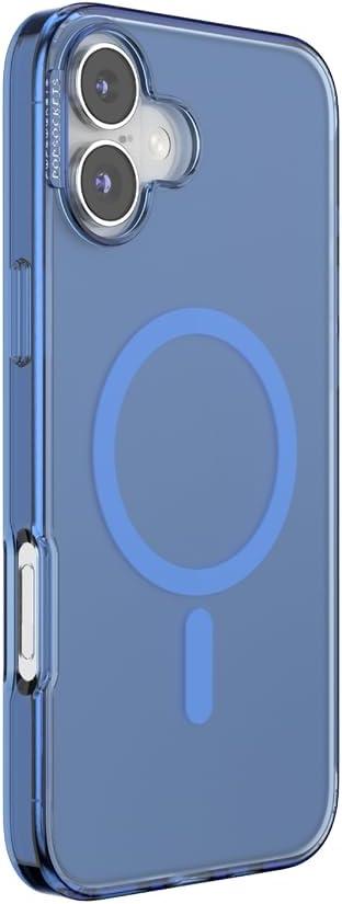 imagePopSockets iPhone 15 Plus Case Compatible with MagSafe Phone Case for iPhone 15 Plus Wireless Charging Compatible Case Only LatteVermeer Blue