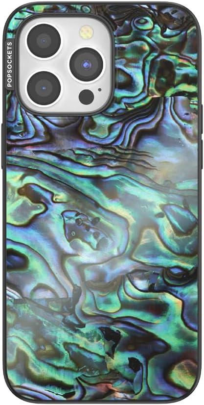 imagePopSockets iPhone 15 Pro Case Compatible with MagSafe Phone Case for iPhone 15 Pro Wireless Charging Compatible Case Only Cute PopSockets GinghamAlbalone