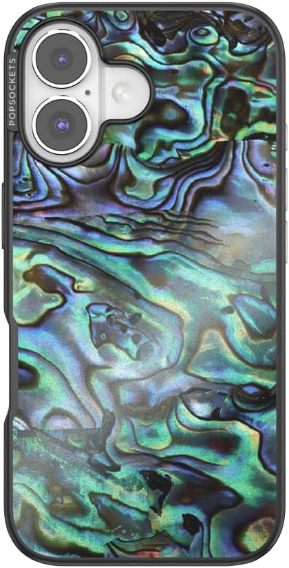 imagePopSockets iPhone 15 Pro Case Compatible with MagSafe Phone Case for iPhone 15 Pro Wireless Charging Compatible Case Only Cute PopSockets GinghamAlbalone